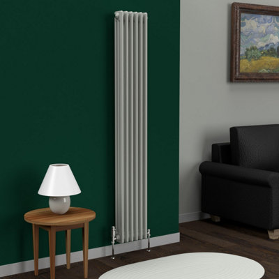 Lux Heat Dove Grey Vertical 3 Column Traditional Radiator 1800mm (H) x ...