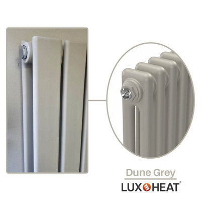 Lux Heat Dune Grey Horizontal 2 Column Traditional Radiator 300mm (H) x ...