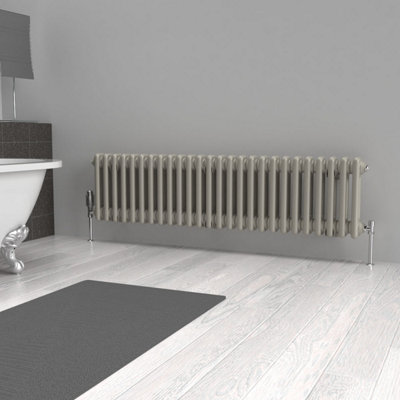 Lux Heat Dune Grey Horizontal 2 Column Traditional Radiator 300mm (H) x ...