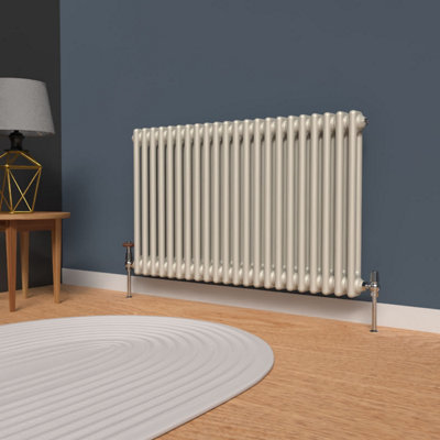 LUX HEAT DUNE GREY HORIZONTAL 2 COLUMN TRADITIONAL RADIATOR 600MM (H) X ...