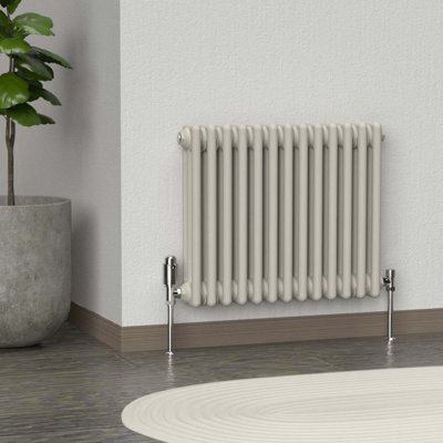 Lux Heat Dune Grey Horizontal 3 Column Traditional Radiator 500mm (H) x ...