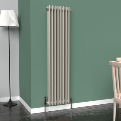 Lux Heat Dune Grey Vertical 3 Column Traditional Radiator 1500mm (H) x ...