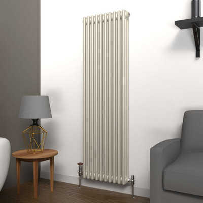Lux Heat Dune Grey Vertical 3 Column Traditional Radiator 1500mm (H) x ...