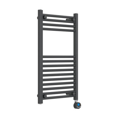 Lux Heat Electric Anthracite Grey Ladder Towel Radiator 800mm (H) x 500mm (W)