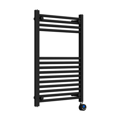 Lux Heat Electric Black Ladder Towel Radiator 800mm (H) x 600mm (W)