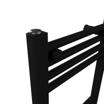 Lux Heat Electric Black Ladder Towel Radiator 800mm (H) x 600mm (W)
