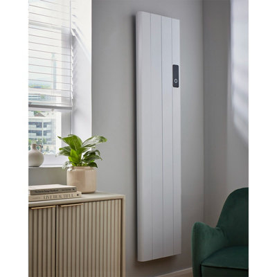 Lux Heat Electric Smart WiFi Aluminium Vertical Radiator- White - 1600 ...