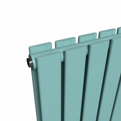 Lux Heat Flat Coloured Vertical Radiator Caribbean Sea 1600mm x 350mm ...