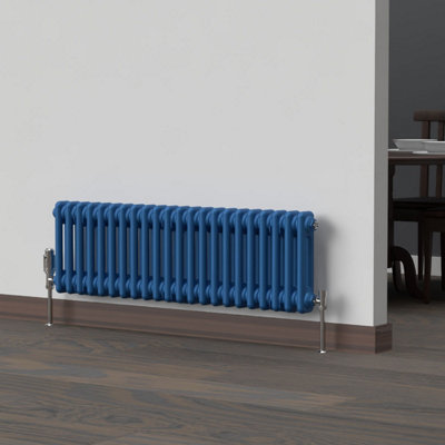 Lux Heat Galaxy Blue Horizontal 2 Column Traditional Radiator 300mm (H ...