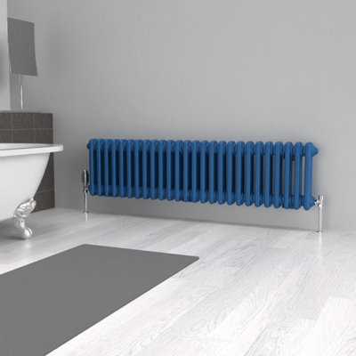 Lux Heat Galaxy Blue Horizontal 2 Column Traditional Radiator 300mm (H ...