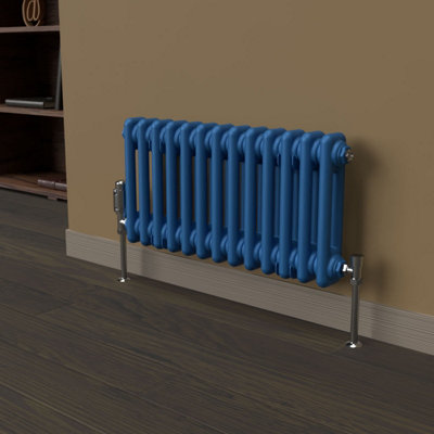 Lux Heat Galaxy Blue Horizontal 2 Column Traditional Radiator 300mm (H ...