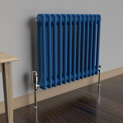 Lux Heat Galaxy Blue Horizontal 2 Column Traditional Radiator 500mm (H ...