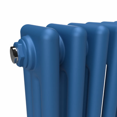 Lux Heat Galaxy Blue Horizontal 3 Column Traditional Radiator 500mm (H ...
