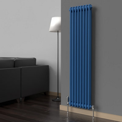 Lux Heat Galaxy Blue Vertical 2 Column Traditional Radiator 1500mm (H ...