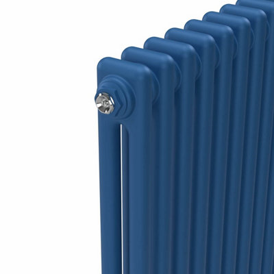 Lux Heat Galaxy Blue Vertical 2 Column Traditional Radiator 1500mm (H ...