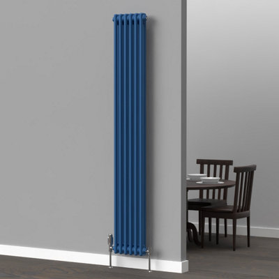 Lux Heat Galaxy Blue Vertical 2 Column Traditional Radiator 1800mm (H ...