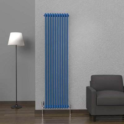 Lux Heat Galaxy Blue Vertical 2 Column Traditional Radiator 1800mm (H ...