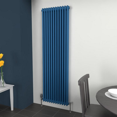 Lux Heat Galaxy Blue Vertical 2 Column Traditional Radiator 1800mm (H ...