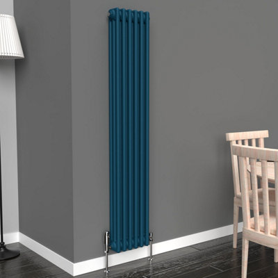 Lux Heat Galaxy Blue Vertical 3 Column Traditional Radiator 1500mm (H ...