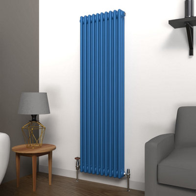 Lux Heat Galaxy Blue Vertical 3 Column Traditional Radiator 1500mm (H ...