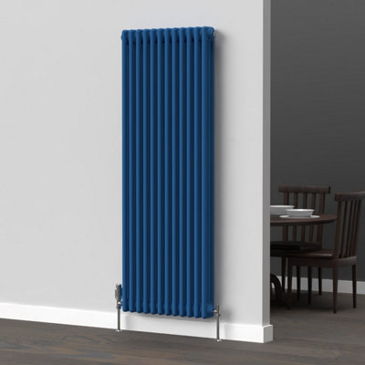 Lux Heat Galaxy Blue Vertical 3 Column Traditional Radiator 1500mm (H ...
