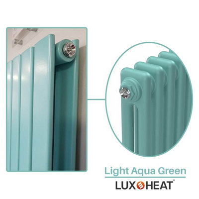 Lux Heat Light Aqua Green Horizontal 2 Column Traditional Radiator ...
