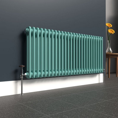 Lux Heat Light Aqua Green Horizontal 2 Column Traditional Radiator ...