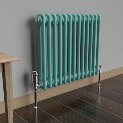 Lux Heat Light Aqua Green Horizontal 2 Column Traditional Radiator ...
