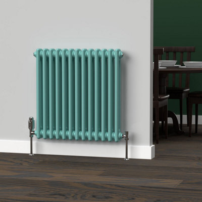 Lux Heat Light Aqua Green Horizontal 2 Column Traditional Radiator ...