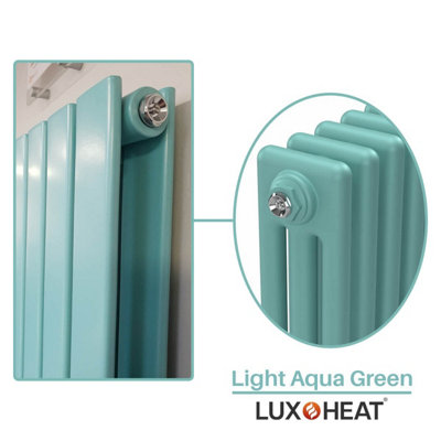 Lux Heat Light Aqua Green Horizontal 3 Column Traditional Radiator ...