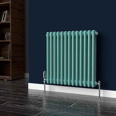Lux Heat Light Aqua Green Horizontal 3 Column Traditional Radiator ...