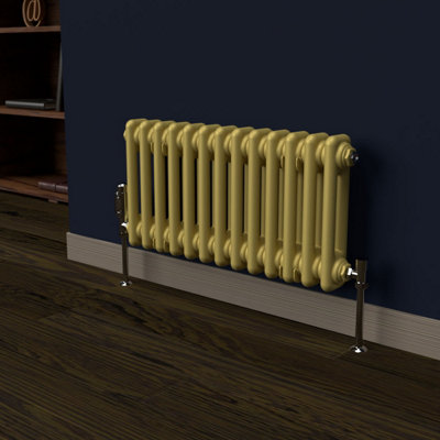Lux Heat Metallic Gold Horizontal 2 Column Traditional Radiator 300mm ...