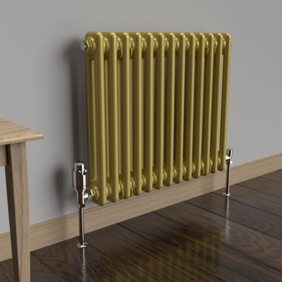 Lux Heat Metallic Gold Horizontal 2 Column Traditional Radiator 500mm ...