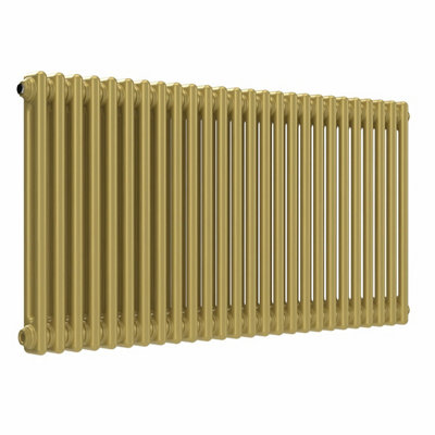 Lux Heat Metallic Gold Horizontal 2 Column Traditional Radiator 600mm ...