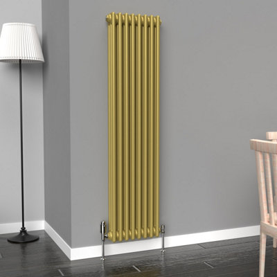 Lux Heat Metallic Gold Vertical 3 Column Traditional Radiator 1500mm (H ...