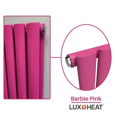 Lux Heat Oval Coloured Vertical Radiator Barbie Pink 1600mm x 540mm ...
