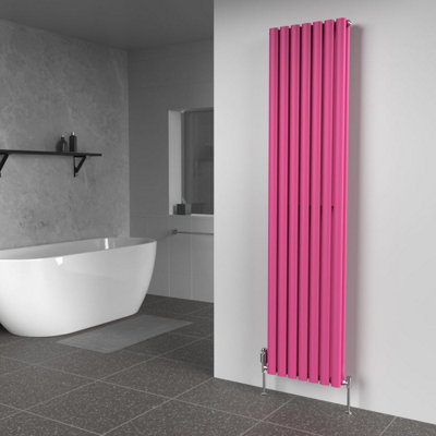 Lux Heat Oval Coloured Vertical Radiator Barbie Pink 1800mm x 420mm ...