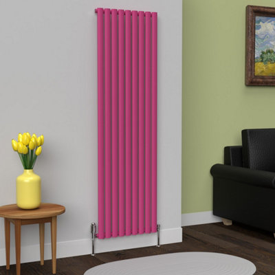 Lux Heat Oval Coloured Vertical Radiator Barbie Pink 1800mm x 540mm ...