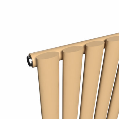 Lux Heat Oval Coloured Vertical Radiator, Caramel Fudge, 1800mm x 300mm ...