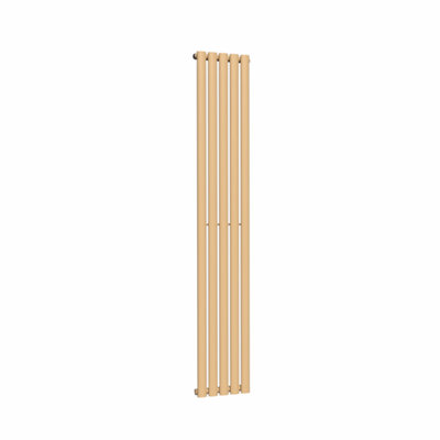 Lux Heat Oval Coloured Vertical Radiator, Caramel Fudge, 1800mm x 300mm ...