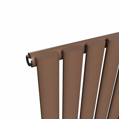 Lux Heat Oval Coloured Vertical Radiator Coffee Bean 1600mm x 420mm Single.