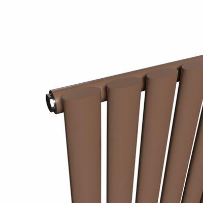 Lux Heat Oval Coloured Vertical Radiator - Coffee Bean - 1800mm x 420mm ...