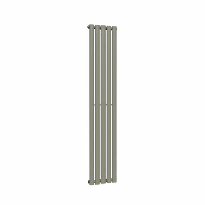 Lux Heat Oval Coloured Vertical Radiator Dark Sage 1600mm x 300mm Single