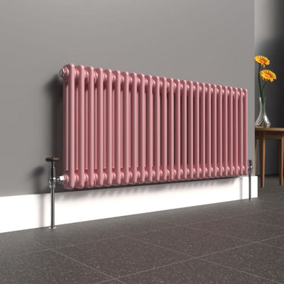 Lux Heat Pastel Pink Horizontal 2 Column Traditional Radiator 500mm (H ...