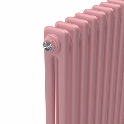 Lux Heat Pastel Pink Horizontal 2 Column Traditional Radiator 500mm (H ...