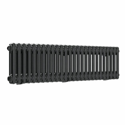 Lux Heat Pewter Horizontal 2 Column Traditional Radiator 300mm (H) x ...