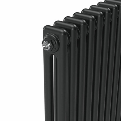 Lux Heat Pewter Horizontal 2 Column Traditional Radiator 300mm (H) x ...