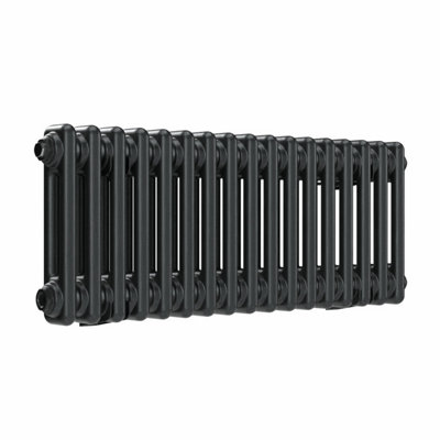 Lux Heat Pewter Horizontal 2 Column Traditional Radiator 300mm (H) x ...