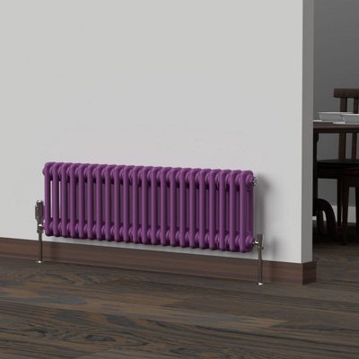 Lux Heat Pretty Plum Purple Horizontal 2 Column Traditional Radiator ...
