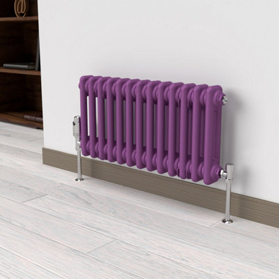 Lux Heat Pretty Plum Purple Horizontal 2 Column Traditional Radiator ...